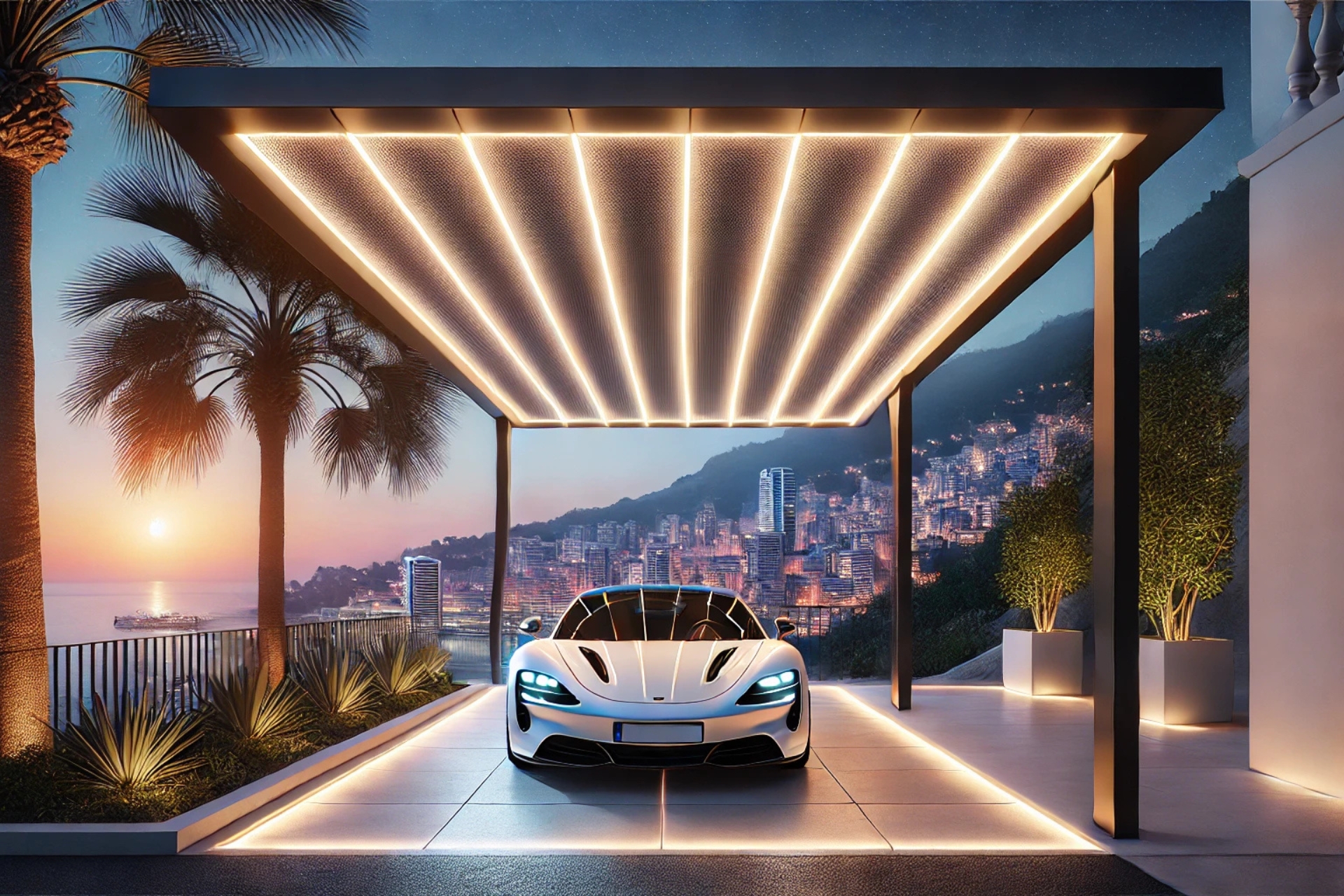 Sublimez votre abri voiture avec un éclairage LED.