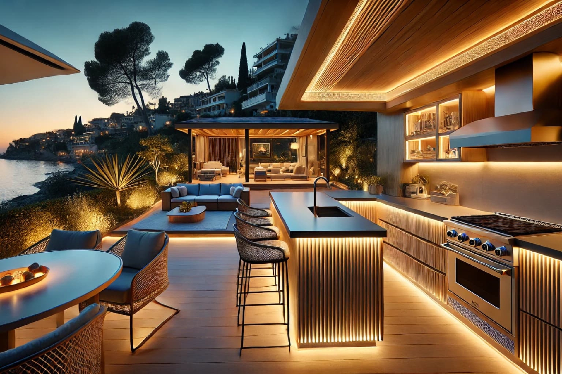 Fabrication sur mesure de ruban LED pour votre cuisine d'été à antibes