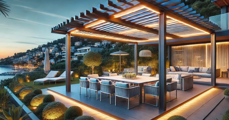 Illuminez votre pergola bioclimatique aluminium à Cannes avec un éclairage LED.