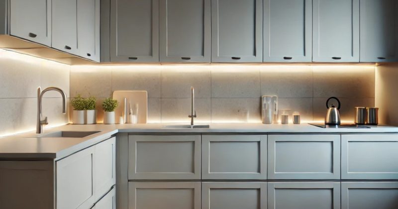 Ajouter un éclairage LED à vos meubles de cuisine provenant de chez Ikea.