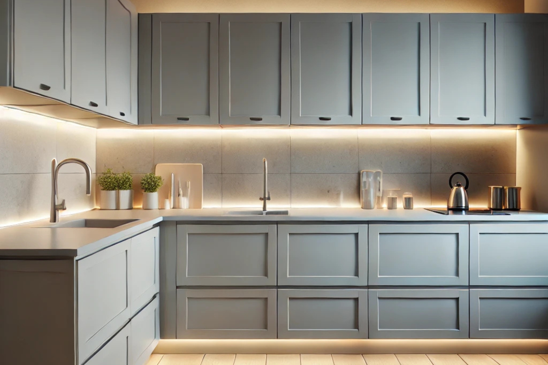 Ajouter un éclairage LED à vos meubles de cuisine provenant de chez Ikea.
