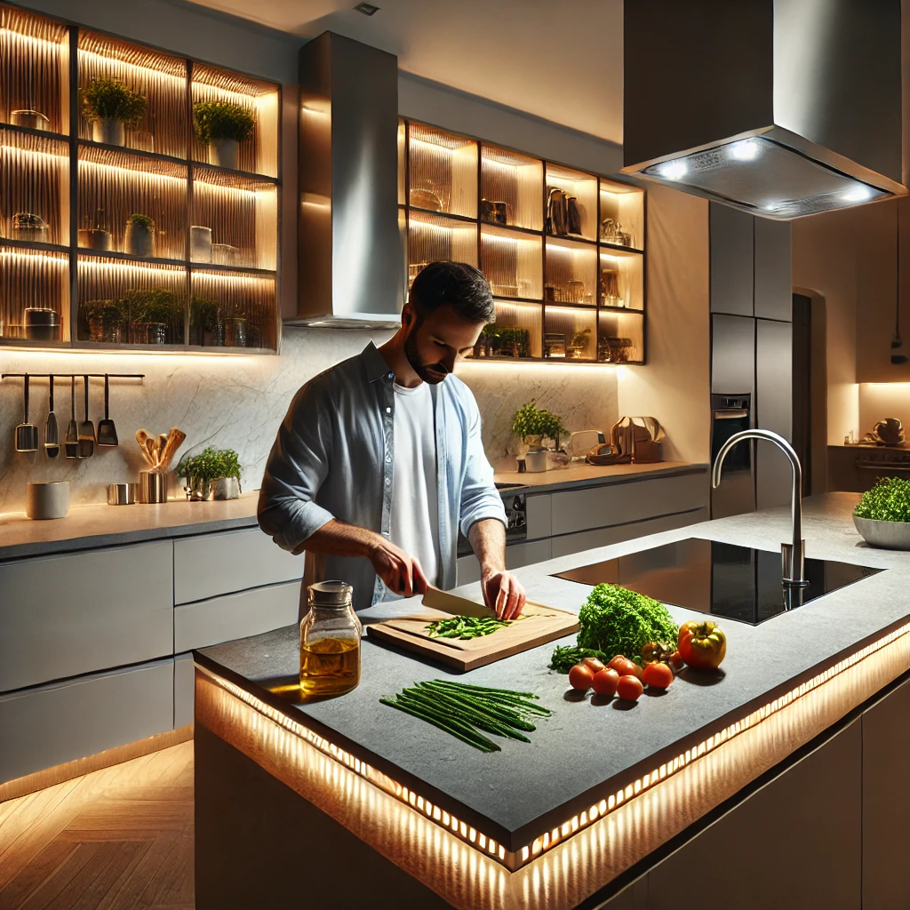 Utilisez un éclairage LED pour votre plan de travail