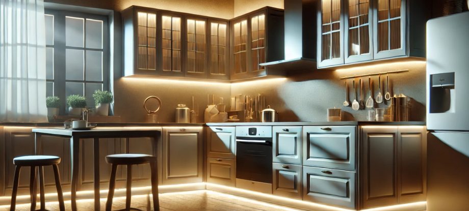 Mettez des bandes LED sous vos meubles pour sublimer votre cuisine.