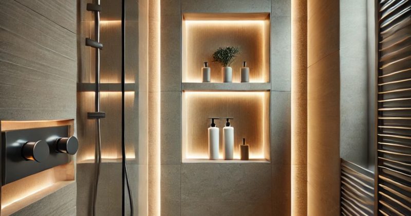 Installez un éclairage LED étanche pour votre niche de salle d'eau.