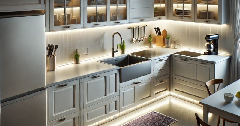 Illuminez vos meubles de cuisine grâce aux rubans LED.