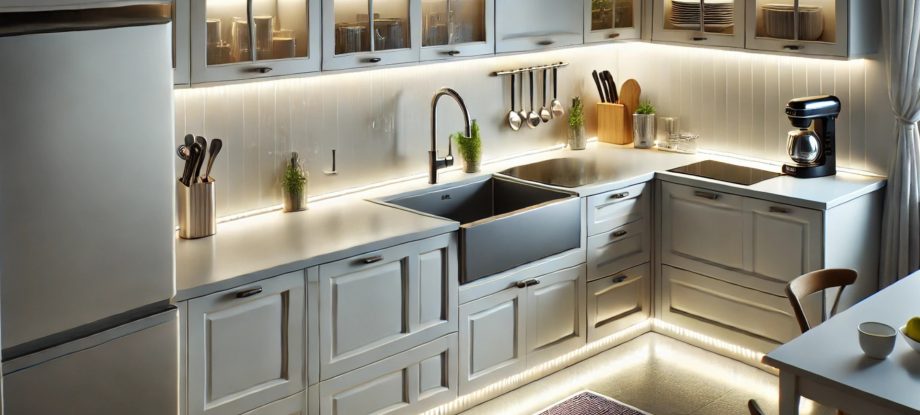 Illuminez vos meubles de cuisine grâce aux rubans LED.
