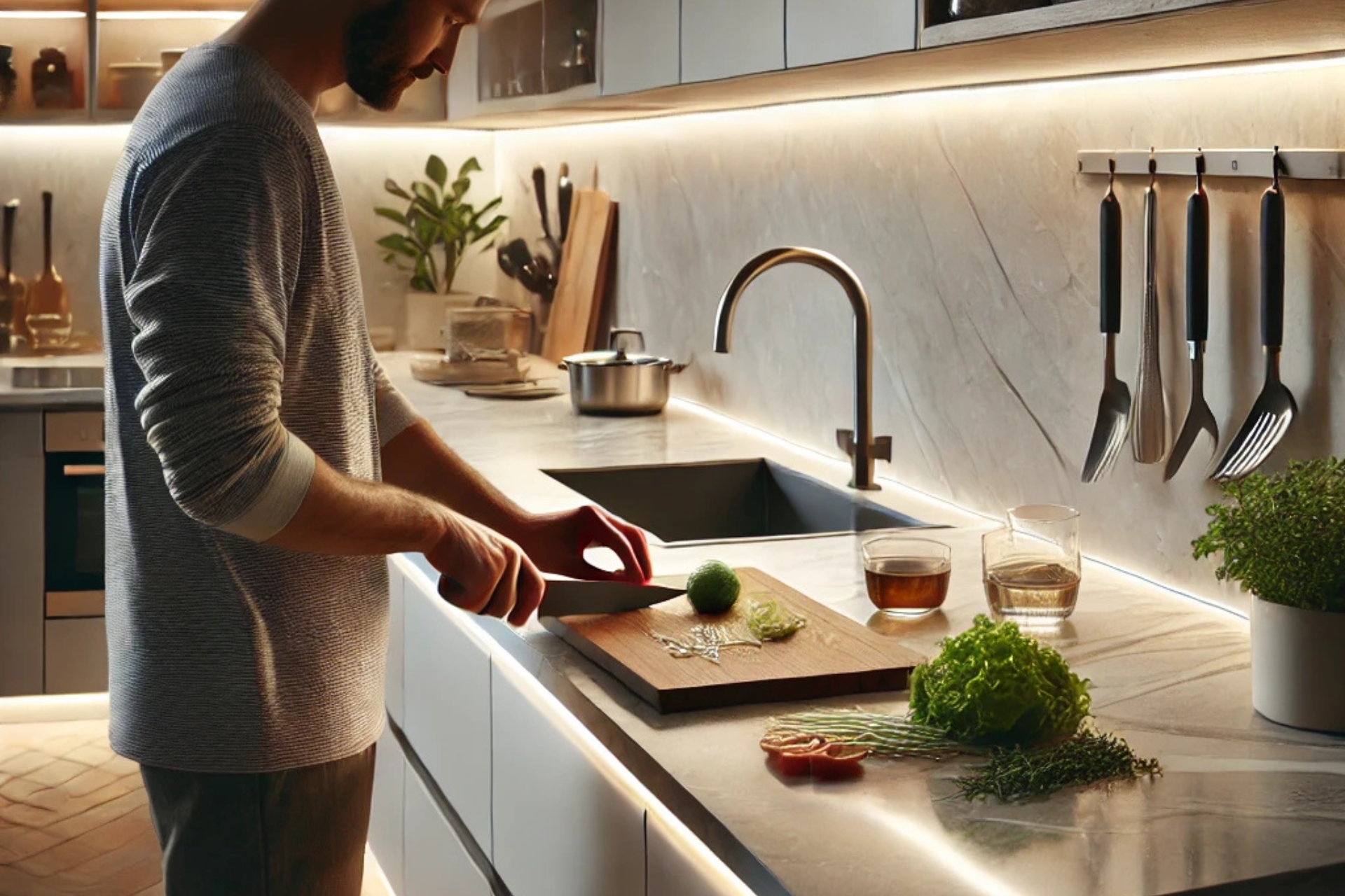 Eclairer votre plan de travail avec des rubans LED.
