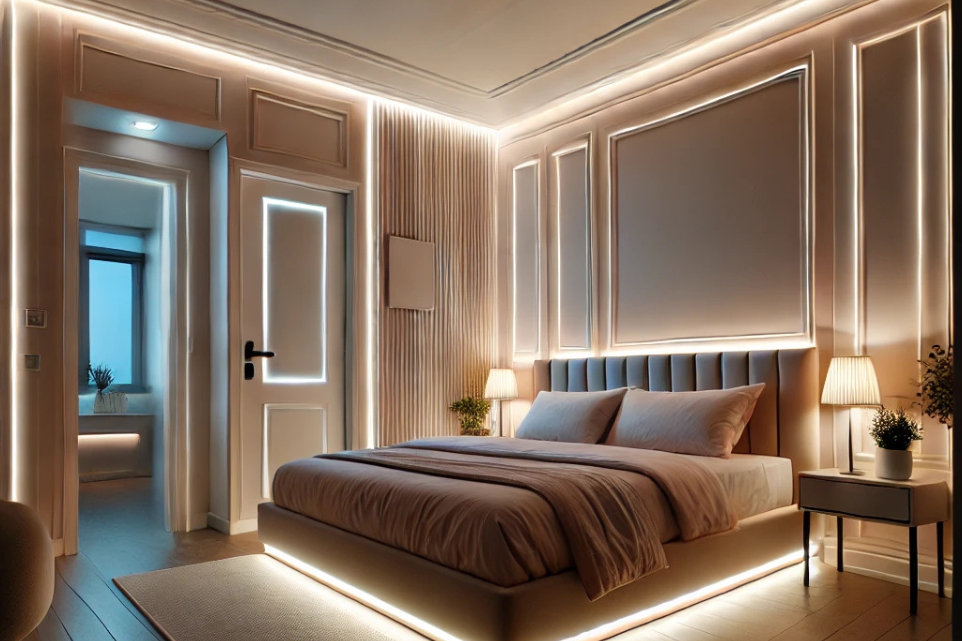 Eclairer votre chambre Airbnb avec des rubans LED.