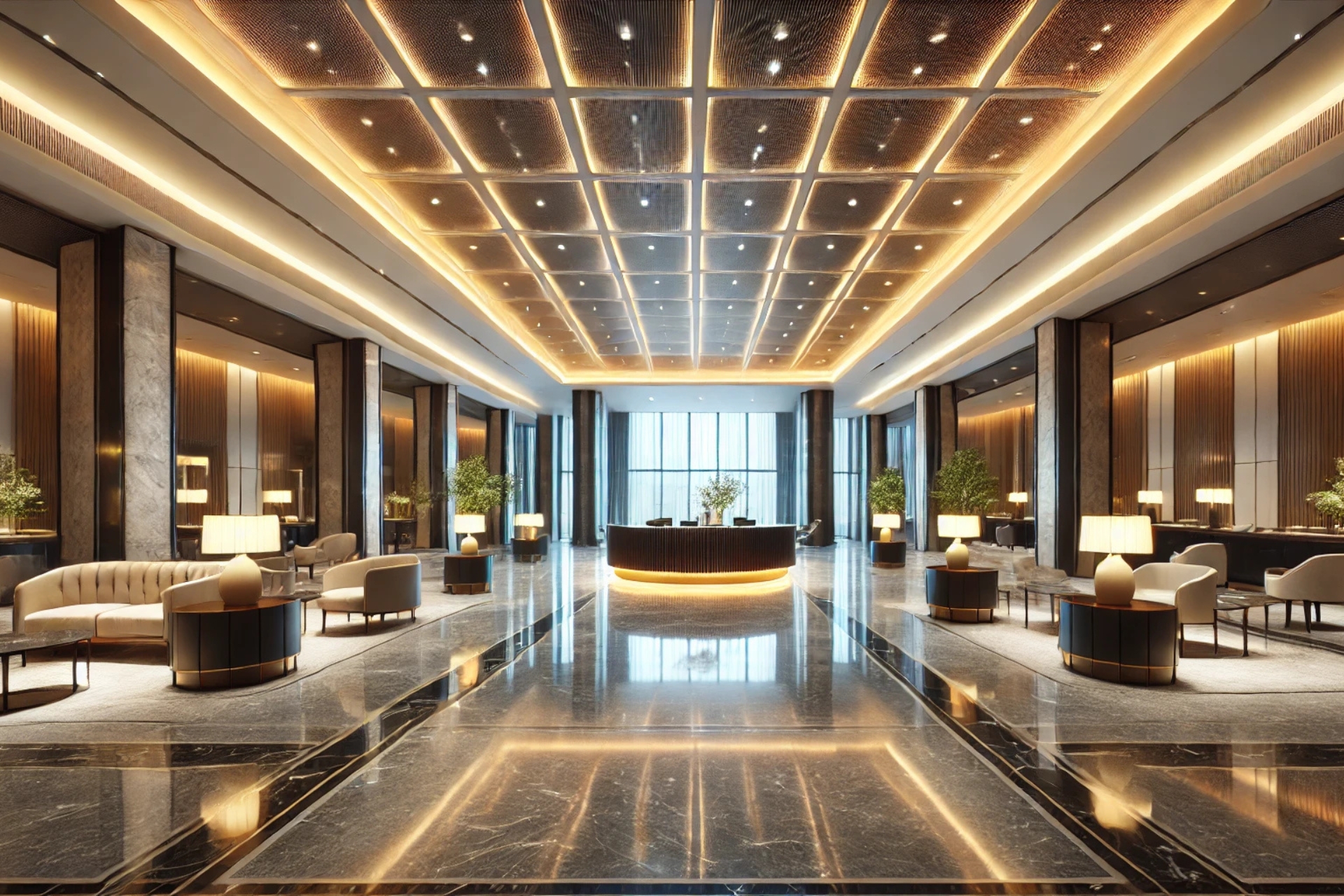 Eclairage LED pour votre hall d'hôtel.