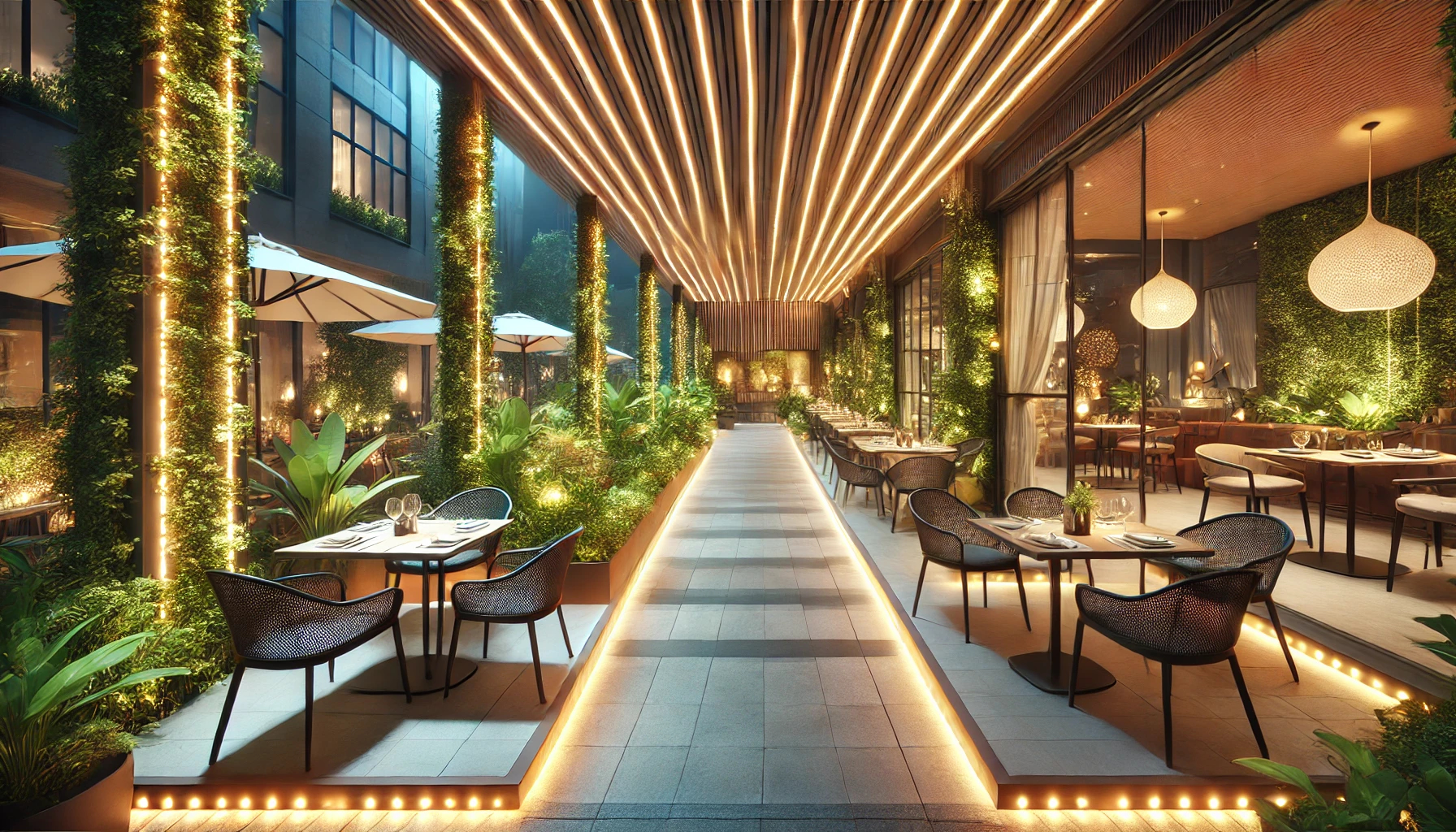 Illuminez la terrasse de votre restaurant avec des rubans LED de qualité.