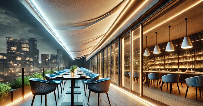 Eclairage de votre terrasse de restaurant avec des rubans LED.