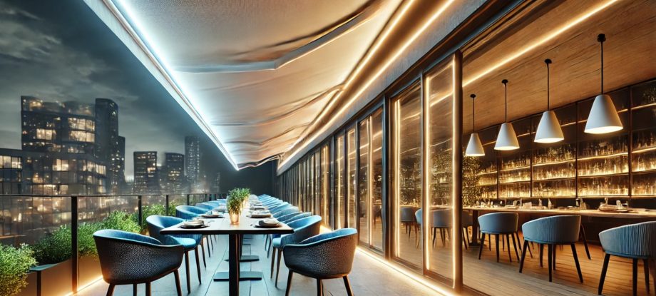 Eclairage de votre terrasse de restaurant avec des rubans LED.