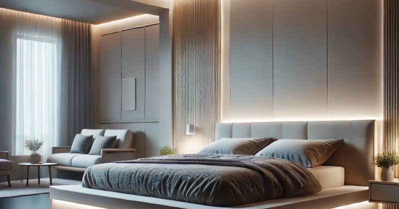 Effet de lit volant avec éclairage LED pour votre chambre.