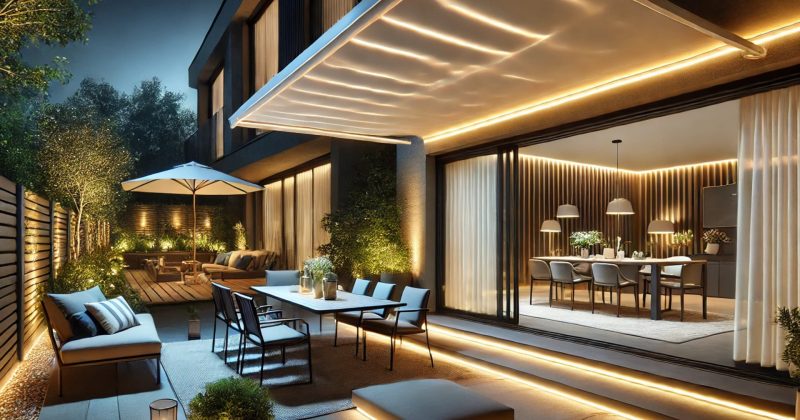 Installez un éclairage LED intégré à votre store banne de terrasse.