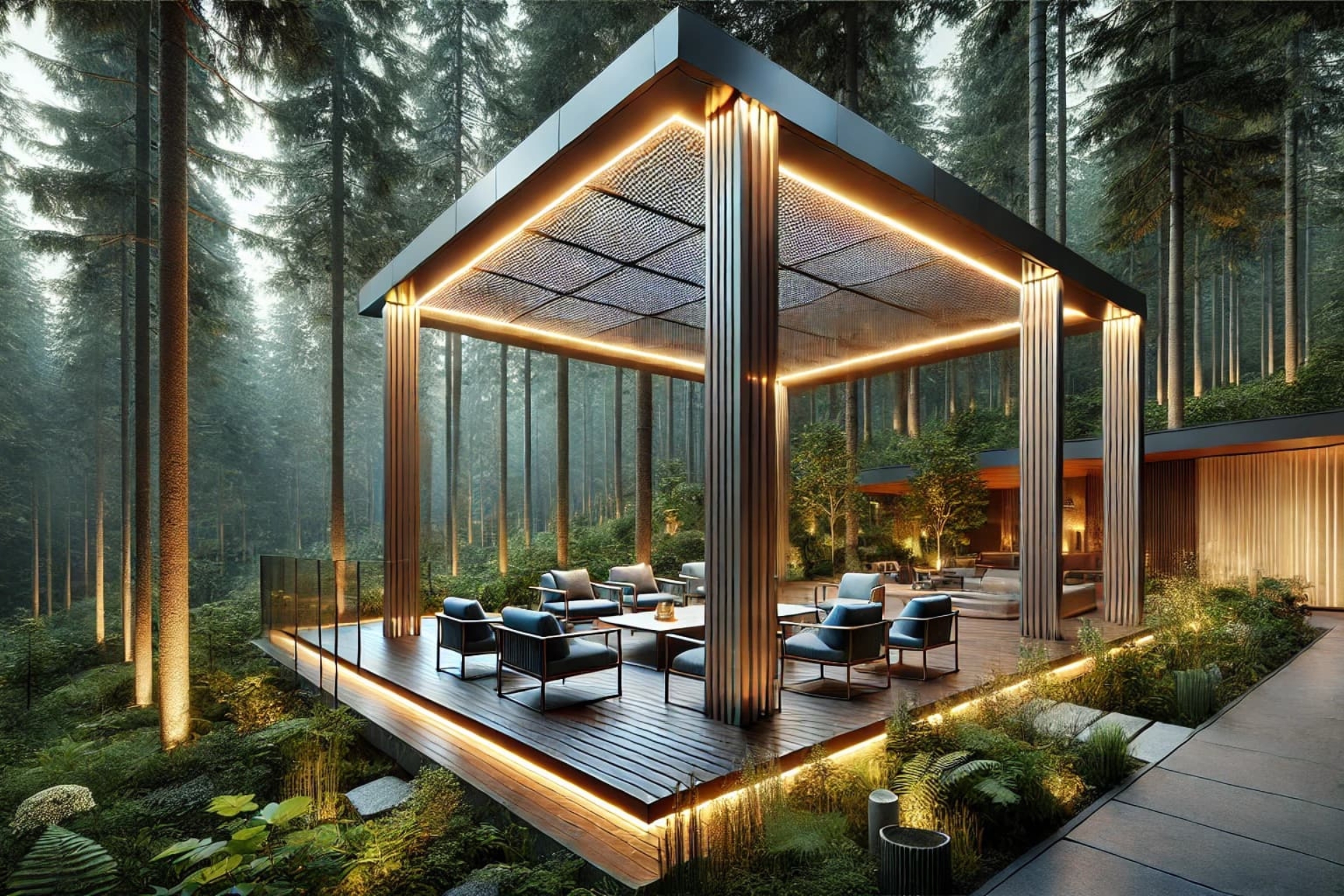 Eclairer votre pergola bioclimatique avec un éclairage LED.