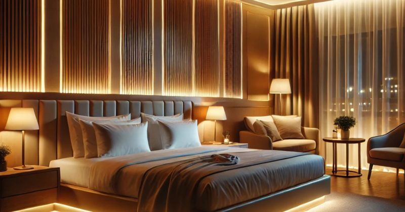 Illuminez votre chambre d'hôtel avec des rubans LED.