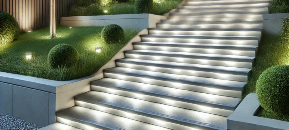 Utilisez des rubans LED pour éclairer vos marches d'escalier d'extérieur.
