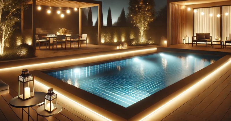Eclairage LED autour de votre piscine Magiline.