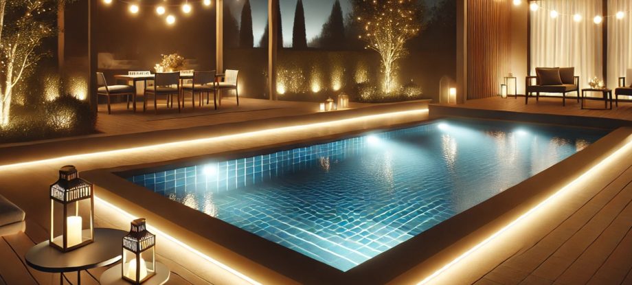 Eclairage LED autour de votre piscine Magiline.