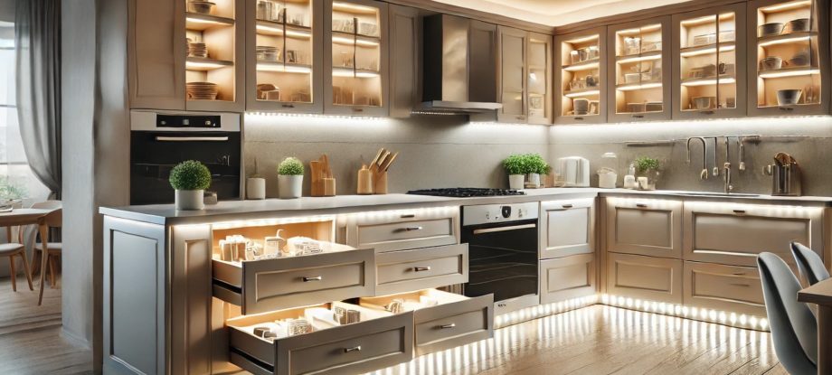Eclairage LED sous les meubles de cuisine Leroy Merlin.